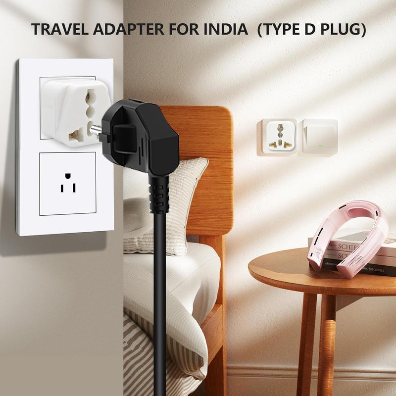 OFOAEEA Universal Adapter, Europe to US Plug Adapters, 2 Pack UK to US Plug Adaptor, India to US Plug Adapterr, American Outlet PlugAdapter, EU/UK/Au/CN/Indian to USA Power Adapter (Type B), White - Image 3